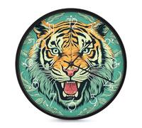 LYHVSFJW Tiger Head Pattern Wall Clock Silent Non-Ticking Analog Clocks Modern Round Decorative Digital Clock for Living Room Bathroom Kitchen Classroom Bedroom Office 10 Inch White