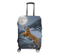 LYHVSFJW Tiger Moon Luggage Cover Suitcase Covers for Luggages Tsa Approved Travel Luggage Sleeve Protector Elastic Suitcase Protector Anti-Scratch Washable Fits 19-32 Inch Case X-Large, white, S