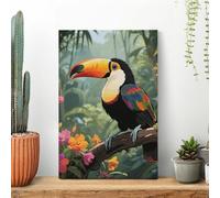 LYHVSFJW Toucan in The Rainforest Canvas Prints Artwork for Walls Canvas Wall Art for Bedroom Modern Picture Artwork Painting for Living Room Aesthetic Wall Paintings 16x24inch(40x60cm)