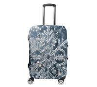 LYHVSFJW Transparent Snowflake Luggage Cover Suitcase Covers for Luggages Tsa Approved Travel Luggage Sleeve Protector Elastic Suitcase Protector Anti-Scratch Washable Fits 19-32 Inch Case, white, L