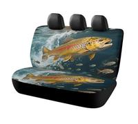 LYHVSFJW Trout in The Water Car Seat Cover Universal Rear Seat Protector Waterproof Automotive Seats Covers for Most Car Personalized Full Set Rear Bench Covers 47x23x30 Inch