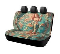 LYHVSFJW Vintage Outer Banks Map with Mermaids Car Seat Cover Universal Rear Seat Protector Waterproof Automotive Seats Covers for Most Car Personalized Full Set Rear Bench Covers 47x23x30 Inch