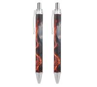 LYHVSFJW Volcano Ball Point Pen Retractable Black Ink Ballpoint Pens Super Soft Grip 0.5mm Ink Pen Medium Point Office Pens 2 PCS