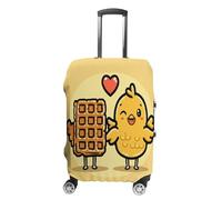 LYHVSFJW Waffles And Chicken Luggage Cover Suitcase Covers for Luggages Tsa Approved Travel Luggage Sleeve Protector Elastic Suitcase Protector Anti-Scratch Washable Fits 19-32 Inch Case, white, L