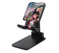 LYHVSFJW Women in The Phone Booth Folding Cell Phone Stand Adjustable Phone Holder for Desk Portable Desktop Cellphone Stand with Anti-Slip Base Fits All Smart Phones