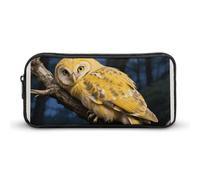 LYHVSFJW Yellow Snowy Owl Pencil Pouch - Large Capacity Pencil Case Aesthetic Makeup Bag with Zipper Cute Pen Bags for Stationery, Art Supplies, Travel Essentials