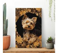 LYHVSFJW Yorkshire Terrier in The Cave Canvas Prints Artwork for Walls Canvas Wall Art for Bedroom Modern Picture Artwork Painting for Living Room Aesthetic Wall Paintings 08x12inch(20x30cm)