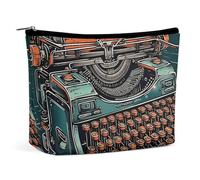 LYHVSFZQ Makeup Bag Foldable Cosmetic Bag A Typewriter Printed Makeup Organizer Travel Makeup Bag for Travel And Daily Life, style, One Size, Makeup Bag