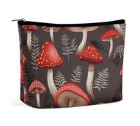 LYHVSFZQ Makeup Bag Foldable Cosmetic Bag Red Mushrooms Printed Makeup Organizer Travel Makeup Bag for Travel And Daily Life, style, One Size, Makeup Bag