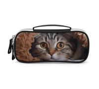 LYHVSFZQ Makeup Bag Makeup Organizer Travel Cat Under Blanket Printed Makeup Bag With Double Zip Handles Cosmetic Bag, style, One Size, Makeup Bag