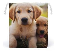 LYHVSFZQ Storage Bags Makeup Bag Cute Golden Retriever Puppy Printed Toy Bag Reusable Bags Toiletry Organizer Multi Purpose Home Travel Pouch, style, 20*25cm, Contemporary