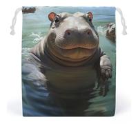 LYHVSFZQ Storage Bags Makeup Bag Cute Hippos Printed Toy Bag Reusable Bags Toiletry Organizer Multi Purpose Home Travel Pouch, style, 20*25cm, Contemporary