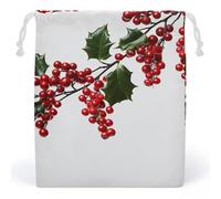 LYHVSFZQ Storage Bags Makeup Bag Holly Berry Branches Printed Toy Bag Reusable Bags Toiletry Organizer Multi Purpose Home Travel Pouch, style, 20*25cm, Contemporary