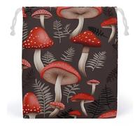 LYHVSFZQ Storage Bags Makeup Bag Red Mushrooms Printed Toy Bag Reusable Bags Toiletry Organizer Multi Purpose Home Travel Pouch, style, 20*25cm, Contemporary