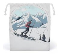 LYHVSFZQ Storage Bags Makeup Bag Skiing Theme Printed Toy Bag Reusable Bags Toiletry Organizer Multi Purpose Home Travel Pouch, style, 20*25cm, Contemporary