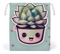 LYHVSFZQ Storage Bags Makeup Bag Smiling Succulents Printed Toy Bag Reusable Bags Toiletry Organizer Multi Purpose Home Travel Pouch, style, 20*25cm, Contemporary