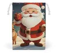 LYHVSFZQ Storage Bags Makeup Bag Toy Bag Reusable Bags Toiletry Christmas Santa Claus Printed Organizer Multi Purpose Foldable Ditty Bag Travel Pouch, style, 12*18cm, Contemporary