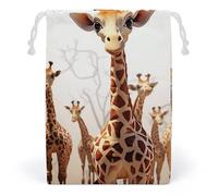LYHVSFZQ Storage Bags Makeup Bag Toy Bag Reusable Bags Toiletry Cute Cartoon Funny Giraffes Printed Organizer Multi Purpose Foldable Ditty Bag Travel Pouch, style, 12*18cm, Contemporary