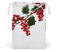 LYHVSFZQ Storage Bags Makeup Bag Toy Bag Reusable Bags Toiletry Holly Berry Branches Printed Organizer Multi Purpose Foldable Ditty Bag Travel Pouch, style, 12*18cm, Contemporary