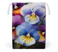 LYHVSFZQ Storage Bags Makeup Bag Toy Bag Reusable Bags Toiletry Pansy Perfection Printed Organizer Multi Purpose Foldable Ditty Bag Travel Pouch, style, 12*18cm, Contemporary