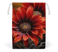 LYHVSFZQ Storage Bags Makeup Bag Toy Bag Reusable Bags Toiletry Red Sunflower Printed Organizer Multi Purpose Foldable Ditty Bag Travel Pouch, style, 12*18cm, Contemporary