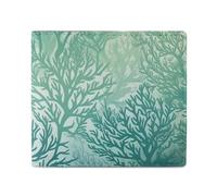 LYHVSFZQ Wallet Card Case Green Sea Blue Seaweed Printed Coin Purse Mens Wallet Ideal for Work Travel And Daily Use, style, One Size, Casual