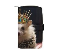 LYHVSFZQ Wallet for Men Coin Purse Card Case with Zipper Crown With Hedgehog Printed Wallet for Daily Use And Holiday Gifts, style, 19.7x11x3.5cm