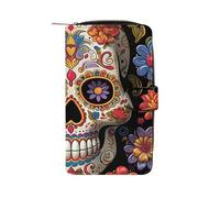 LYHVSFZQ Wallet for Men Coin Purse Card Case with Zipper Sugar Skulls Printed Wallet for Daily Use And Holiday Gifts, style, 19.7x11x3.5cm