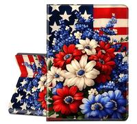LYHXLYJH Case for Samsung Galaxy Tab A7 10.4 inch 2022/2020-Slim Leather Adjustable Stand Smart Cover with Auto Wake/Sleep,Red White and Blue Flower Flags