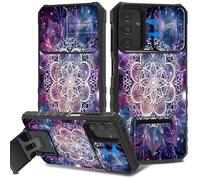 LYHXLYJH for Samsung Galaxy A25 5G Case 6.5" with Slide Camera Cover for Women Men Built-in Kickstand Rugged Dual Layer Shockproof Protection Case-Mandala Flower