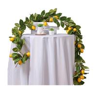 LYHYDMA Artificial lemon branch Artificial Lemon Wreath With Green Plants Wedding Holiday Party Dining Table Decoration(128 fork)