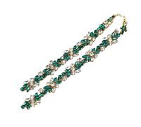 LYHYDMA Bridal Belt Bridal Sash Green Rose Rhinestone Wedding Belt, Bridal Dress Decoration Gorgeous Accessory(Green,Green ribbon)