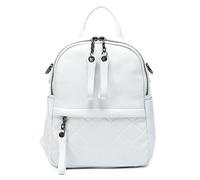 LYHYDMA Ladies Leather Backpack Black Daily Holiday Knapsack Casual Travel Girl Schoolbag Waterproof Anti-Theft Lightweight(White)