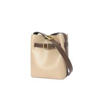 LYHYDMA Leather Crossbody Bags For Women Ladies Genuine Leather Single Shoulder Bag Simple Leisure Design Women‘s Crossbody Bucket(Apricot)