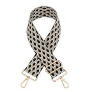 LYHYDMA Purse Straps Replacement Colorful Jacquard Bag Strap 5CM Wide Handbag Belts Shoulder Bag Strap Replacement Straps For Bags Adjustable Bag Accessories Crossbody Strap(Black,Silver buckle)