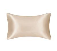 LYHYDMA Silk Pillowcase Pure Solid Silky Satin 100% Skin Care Pillowcase Hair Anti Pillow Case Queen King Full Size Pillow Cover(Champagne,Queen(51x76cm))