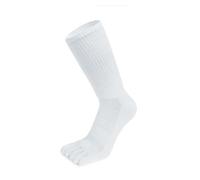 LYHYDMA Toe Socks 5 Pairs Long Mens Toe Compression Socks Cotton Solid Color Mid-Calf Mesh Breathable Sweat Absorbing Sport Five Finger Socks Man(5 pairs white)