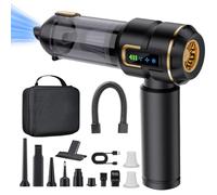 Lyiazsoy Car Vacuum Cleaner Cordless,27000PA High Power Mini Vacuum Cleaner,Rechargeable Handheld Vacuum Cordless,car hoovers for Pet Hair, Home, Office, Kitchen(Gold Black)