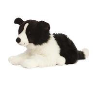 Lying Border Collie Plush Soft Toy (with collar). 10 year guarantee Gift. 49cmL