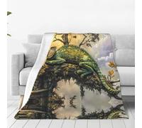 Lying Chameleon Ultra-Soft Flannel Blanket - Home Sofa Blanket, nap Blanket, Camping Picnic mat - 50"x40"