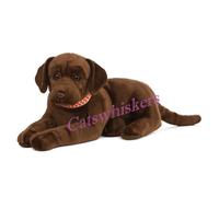 Living Nature Giant Chocolate Labrador, Realistic Soft Cuddly Dog Toy, Naturli Eco-Friendly Plush, 60cm