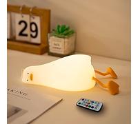 Lying Flat Benson Duck Multi-Color Lamp with Remote Control, Rechargeable Silicone Night Light, Dimmable Cute Light Up Duck, Nursery Nightlight, Bedside Lamp for Breastfeeding, Kawaii Room Decor.