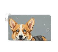 Lying on The Beach Coin Purse Canvas Change Pouch with Zipper Small Cosmetic Organizer Bag Women Wallet for Car Keys, Credit Cards, Cash, Lipstick, Corgi Pattern Corgi Pattern, One Size