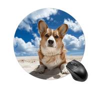 Lying on The Beach Mouse Pad Round Laptop Mouse Mat Cute Computer Mousepad Keyboard Pad Non-Slip Desk Pads for Gaming Office Work Home