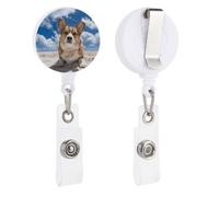 Lying on The Beach Retractable Badge Reel - Personalized ID Name Badge Holder with Lanyard Cute Badges Reel Holder Round Nurse Doctor Name Tag Badges Clip for Work