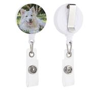 Lying on The Grass Retractable Badge Reel - Personalized ID Name Badge Holder with Lanyard Cute Badges Reel Holder Round Nurse Doctor Name Tag Badges Clip for Work