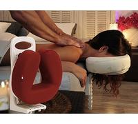 Lying or Sitting Massage Headrest for Bed or Table, Adjustable Height and Tilt, Ergonomic Memory Cushion 8 cm, Foldable, Carrying handle