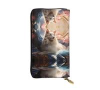 Lying pet Dog Patterned Leather Long Wallet (7.5 * 4.1 inches) | Extra Large Multi-Function Compartment | Great Gift
