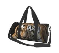 Lying Tiger Round Travel Duffel Bag - Large Capacity Durable Carry-On Bag for Vacation, Gym, Short Trips