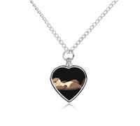 Lying Water Otters Pet Ash Necklace Keepsake Memorial Heart Pendant Jewelry